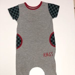 Rags to Raches Check Pocket Romper